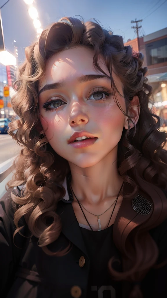 A woman, curl hair