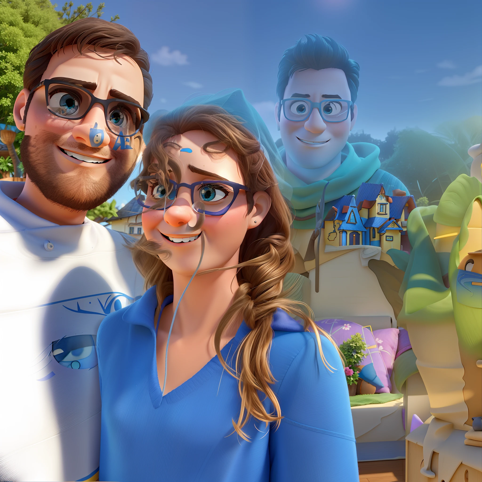Casa jovem de ferias na europa, estilo poster disney pixar, maxima qualidade
