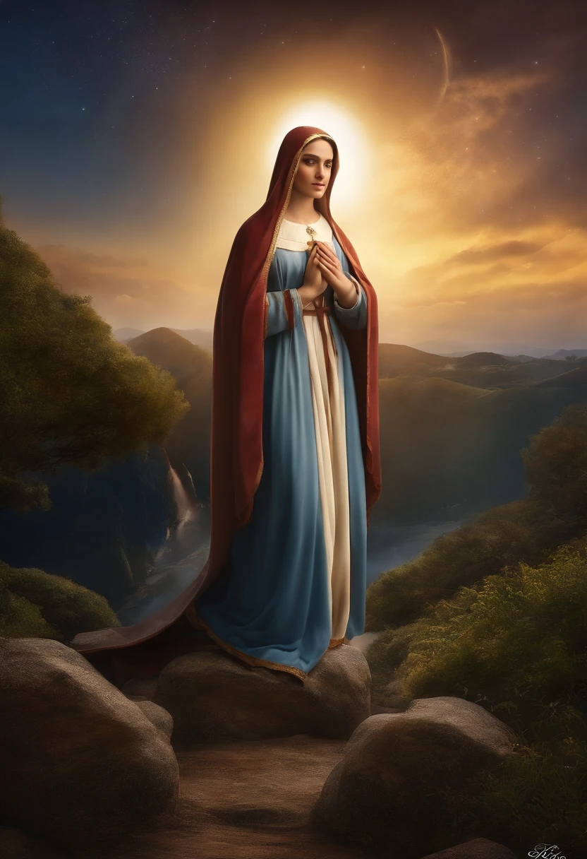 (Santa virgem maria de LOURDES))) master part, (best quality: 1.2), (super fino: 1.2), illustration, (extremamente delicado e bonito: 1.2), Film angle, floating, (Olho de detalhe bonito: 1.1), (luz do detalhe: 1.1), luzes de filme, Delicate sky, olhos azuis, (rabo de cavalo alto: 1.1), Camada, olhos brilhantes, Starry sky, (light particles: 1.1) desenho, florescer. (master part), (best quality), (fotorrealista:1.3), 8k, Textura detalhada da pele, textura de pano detalhada, Rosto bonito e detalhado, detalhes intrincados, ultra detalhado (corpo inteiro:1.2) segurando o globo da terra