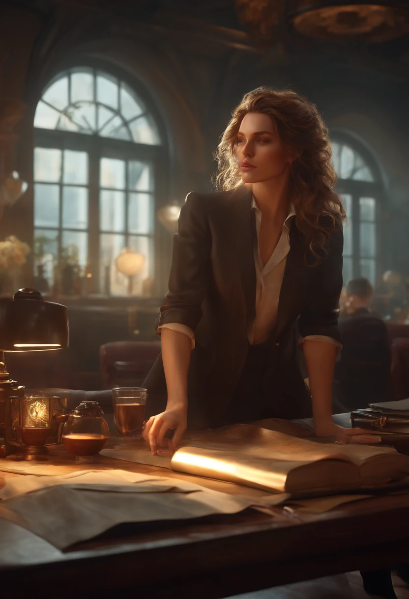 (Professional 3D Rendering:1.3) (Realistic:1.3) The most beautiful art, ((Magnificent long messy hair in dynamic poses, fantastic location, majestic cluttered environment)), Full body 8K unity rendering, action SHOT, Dark lighting, heavy shading, Detailed, (Vibrant, photos realistic, Realistic, Dramatic, Dark, Sharp Focus, 8K), (Old suits damaged by weathering:1.4), (Convoluted:1.4), Decadent, (Highly detailed:1.4), Digital Painting, rendering by octane, art stations, concept-art, Smooth, Sharp Focus, Illustration, Art Germ, (Roisch:0.23), Vlop Ilya Kuvshinov, Greg Rutkowski and Alphonse Mucha, (Global Illumination, studio lights, Volumetric Lights), Realism