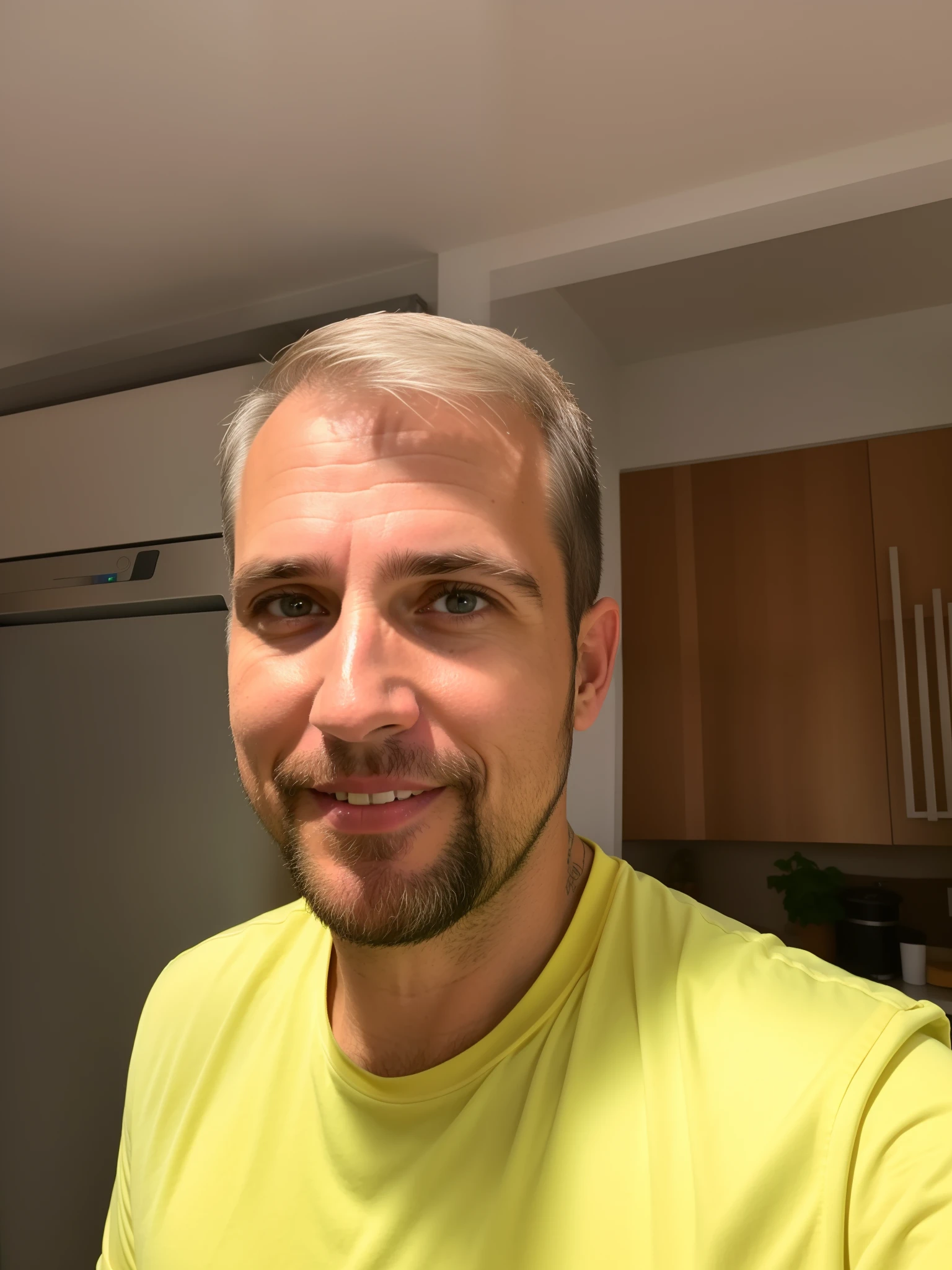 There's a man who's taking a selfie in the kitchen, Fotografia selfie 8k, Homem de 4 0 anos, 3 6 anos, rosto suado, 3 2 anos, (38 anos), cerca de 3 5 anos, 38 anos, 3 5 anos, 35 anos, 2 9 anos
