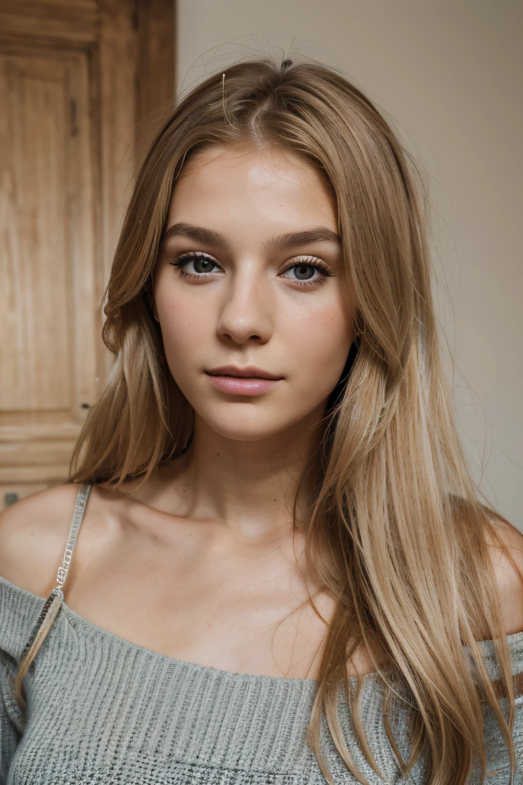 Photo d’une jeune fille européenne de 20 ans, .RAW, beauté, (cheveux blonds ondulés extra longs), ((portrait)), ((face détaillée:1.2)), ((traits détaillés du visage)), (peau finement détaillée), peau pâle, , enveloppé dans un drap, habillé, influenceuse