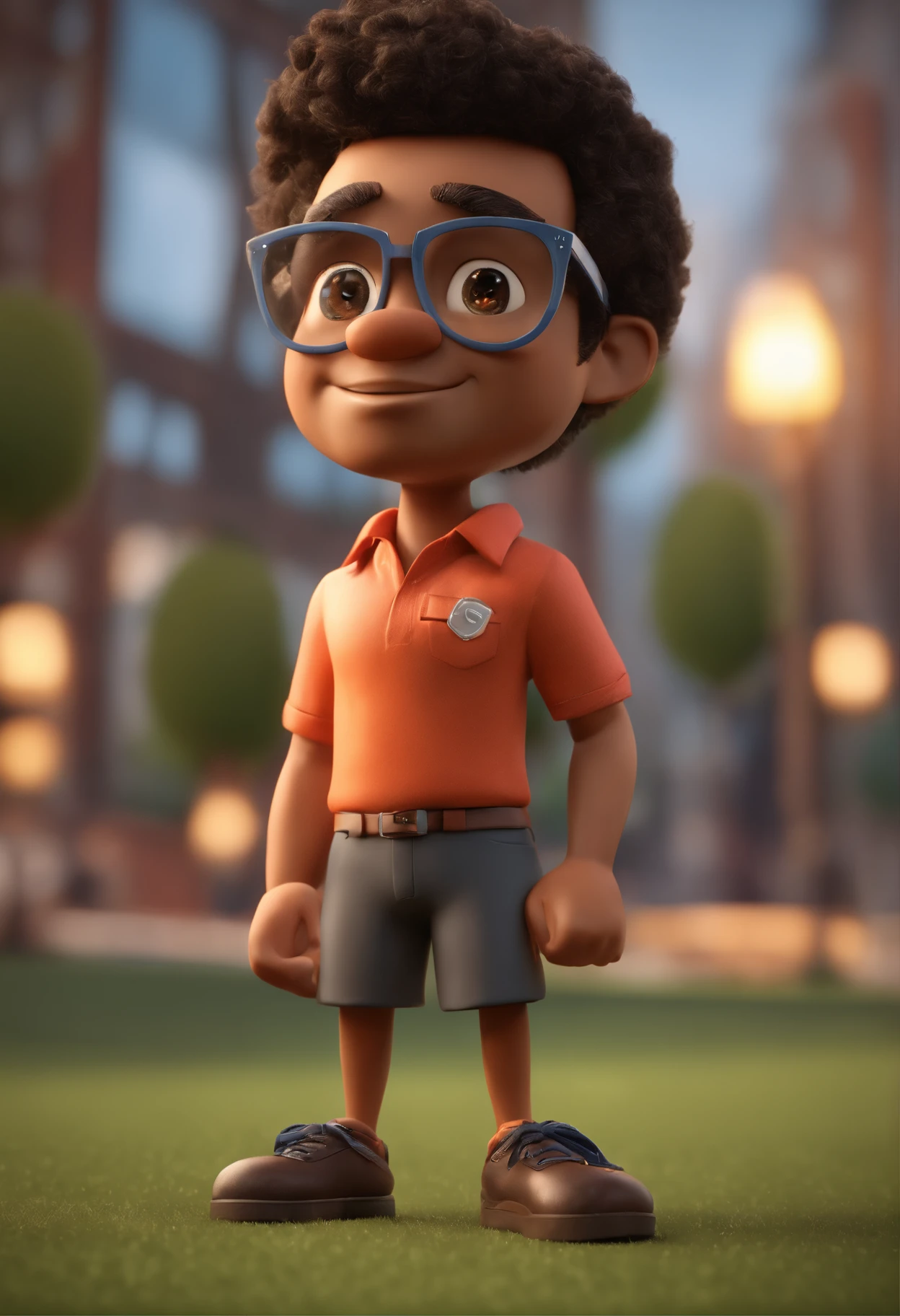 Bruno Mars cartoon cartoon of a man with black glasses and a blue shirt, animation character, Caractere estilizado, animation style rendering, 3D estilizado, Arnold Maya render, 3 d render stylized, toon render keyshot, Personagem 3D, Personagem 3D, 3d rendering stylized, 3 d character render, personagem de desenho animado, Personagem de close up, Pose de personagem,  (Estilo Pixar) (master part:1.2) (Bokeh) (best quality) (pele detalhada) (textura detalhada) (8k) (argila) (Cinematic lighting) (foco nítido