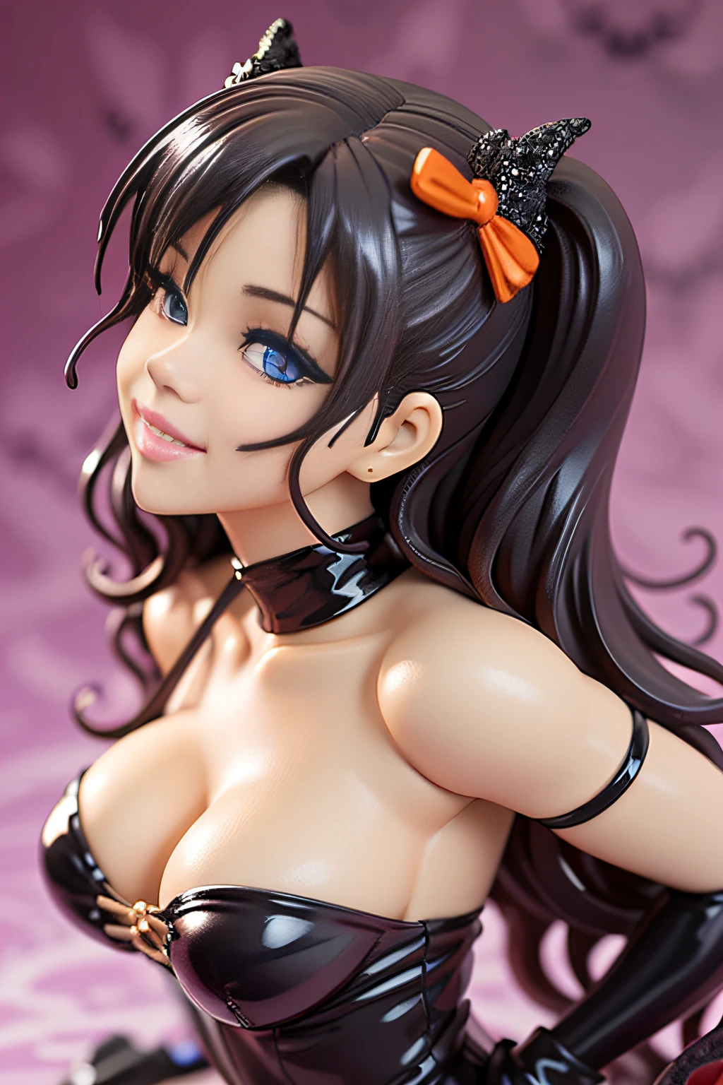 ((pvc figurine)),((halloween)) ((magic forest)), (sexy costume), ((masterpiece)), (top model), (Selena Gomez) , cute body, in a very sexy halloween costume , sexiest girl on earth, view from 5m away, happy, smile, perfect body, oiled body, Captured from above. avant garde fashion model pop up parade figure, seductive anime girl, anime figure, anime figurine, seductive. highly detailed, aoshima chiho, ( highly detailed figure ), pvc figurine