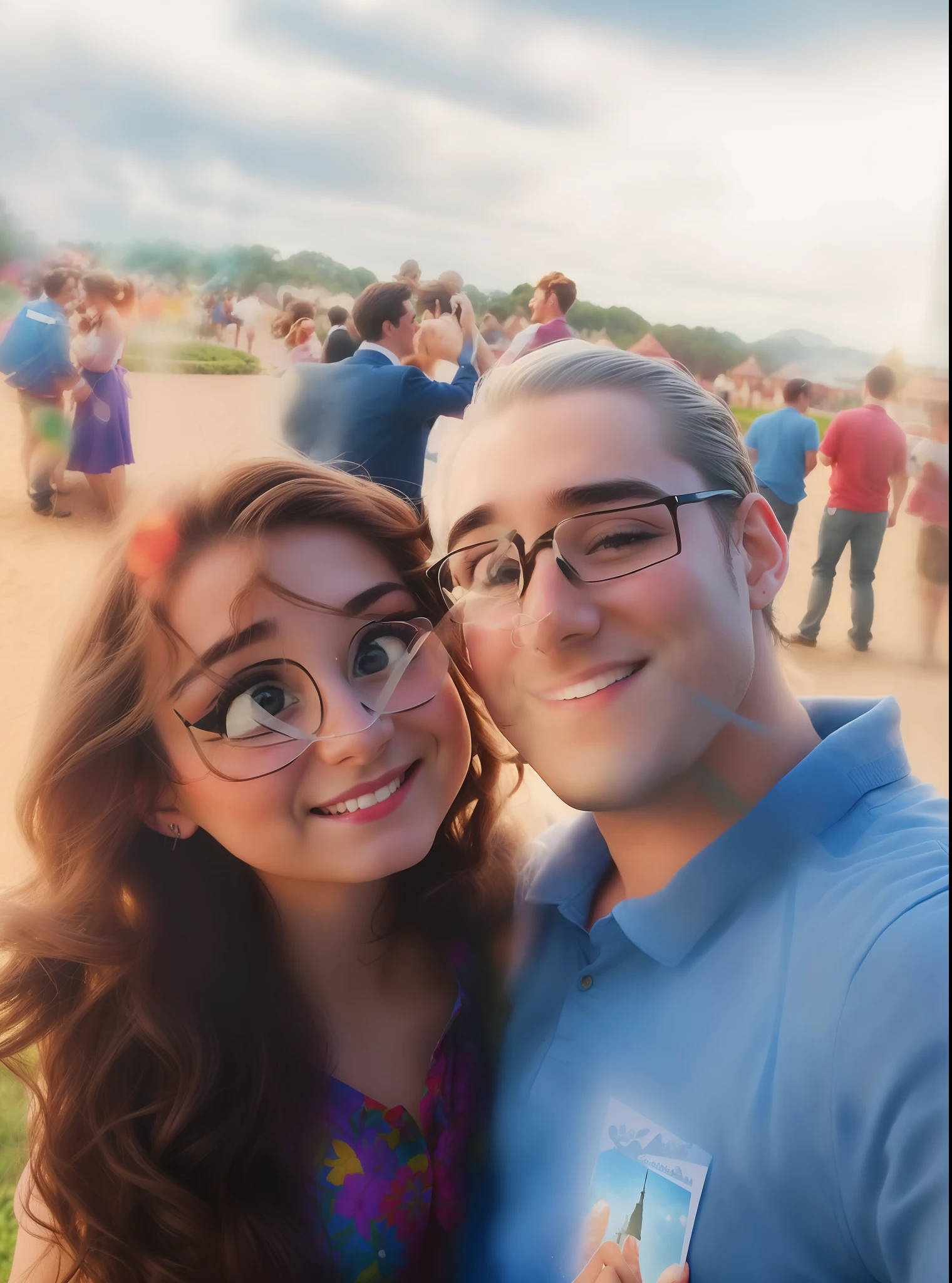 Romantic and happy couple just like the Disney movie celebrating their honeymoon