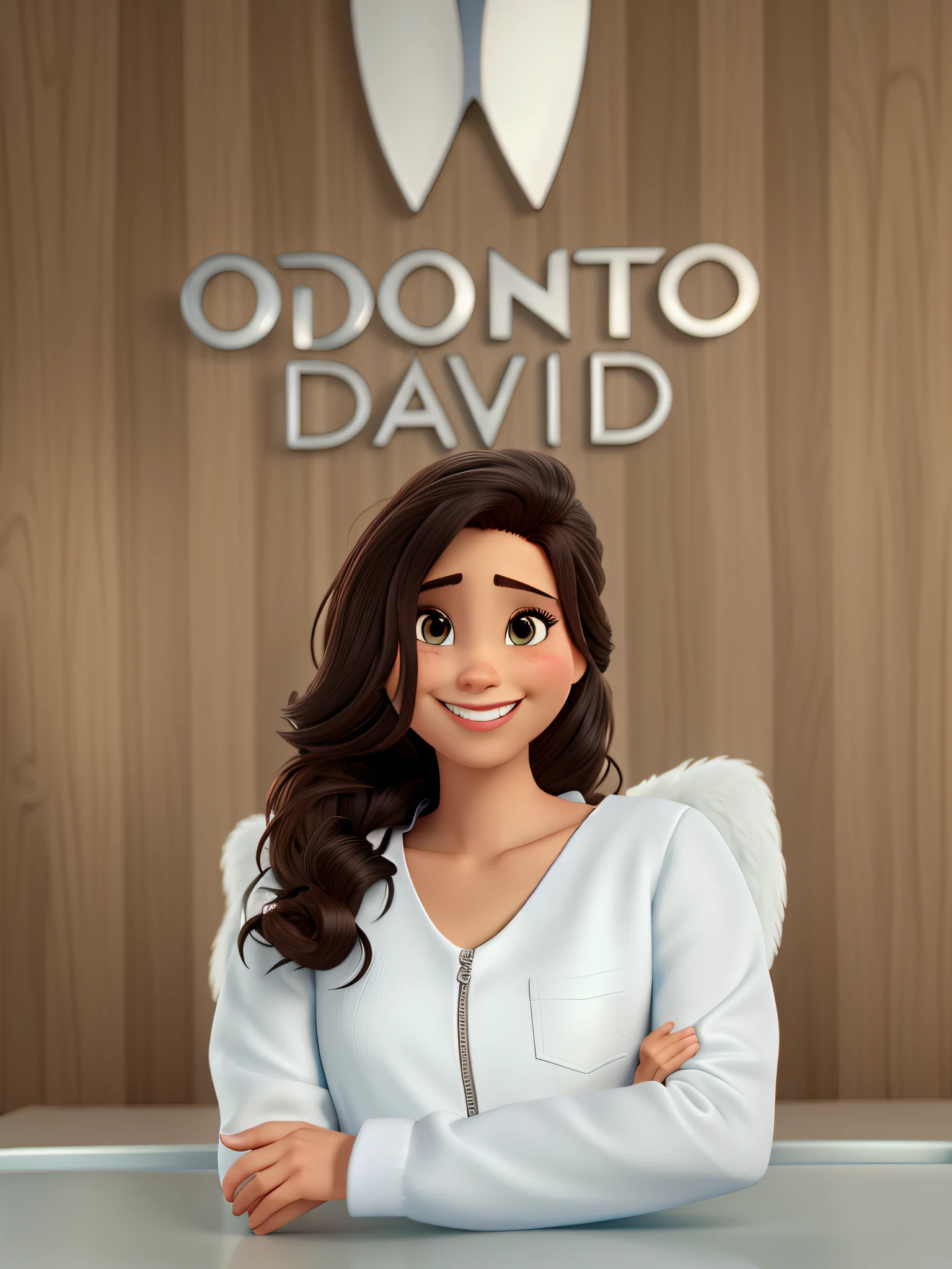 Uma mulher dentista estilo disney pixar, alta qualidade, melhor qualidade