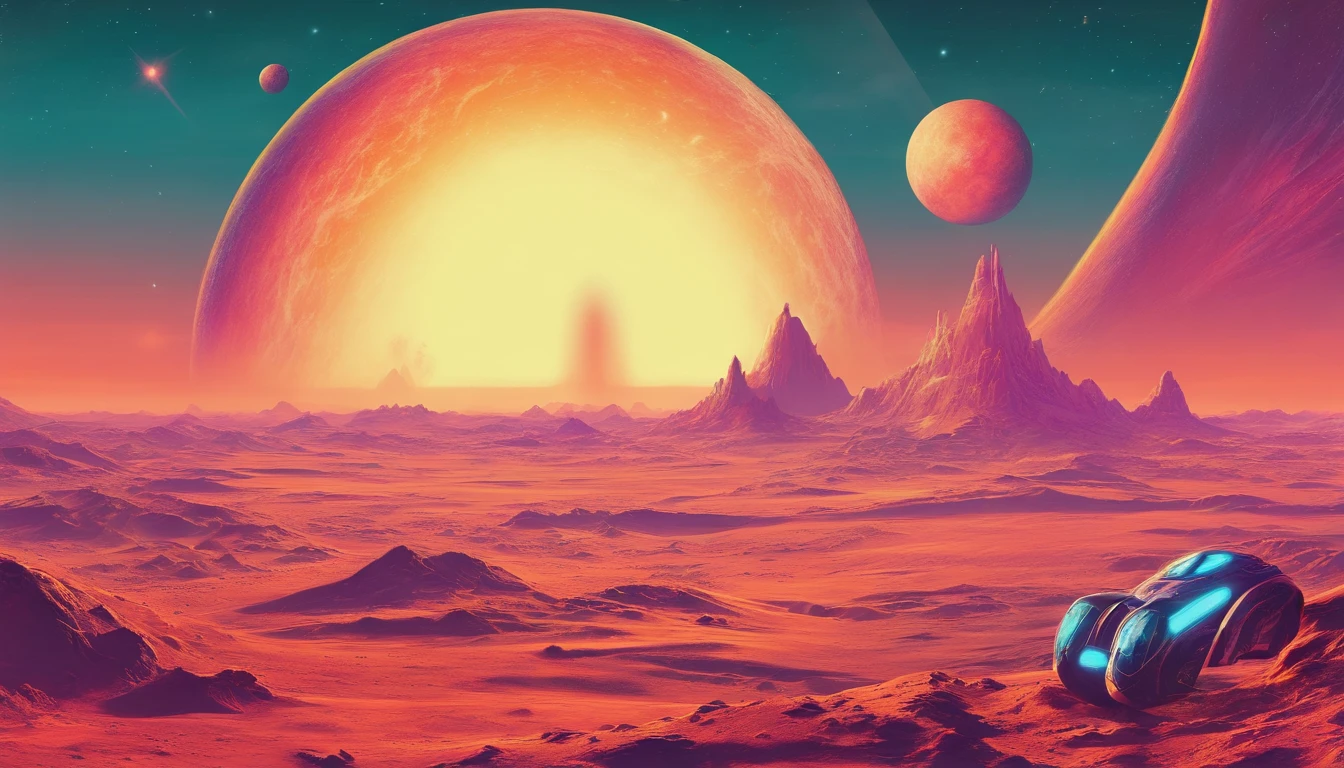 Huge planet, Abundant desert, the night, starrysky, surrealism, Masterpiece, A high resolution, 16k