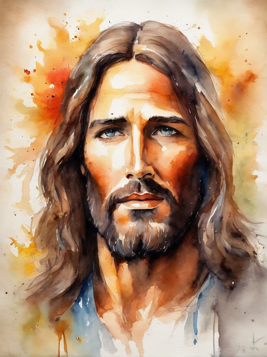 "Gere uma imagem de Jesus em seu perfil, Capture in moments of deep prayer, Gently bring your hands together."