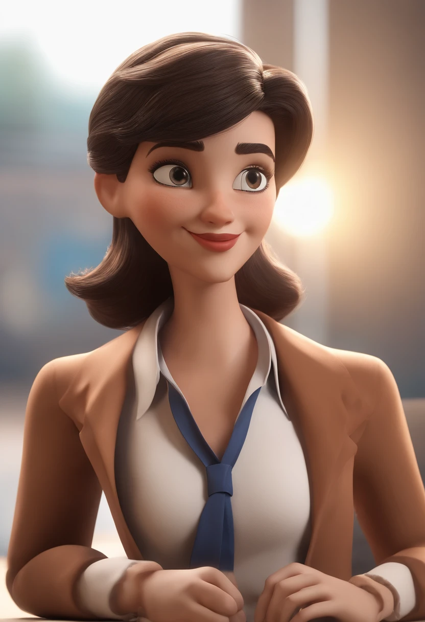 Personagem de desenho animado de um jovem de cabelos pretos e uma camisa azul, um personagem animado, at a law firm, Caractere estilizado, animation style rendering, 3D estilizado, Arnold Maya render, 3 d render stylized, toon render keyshot, Personagem 3D, Personagem 3D, 3d rendering stylized, 3 d character render, personagem de desenho animado, Personagem de close up, Pose de personagem, (Estilo Pixar) (master part:1.2) (Bokeh) (best quality) (pele detalhada) (textura detalhada) (8k) (argila) (Cinematic lighting) (foco nítido，Senta e vaza a parte superior do corpo