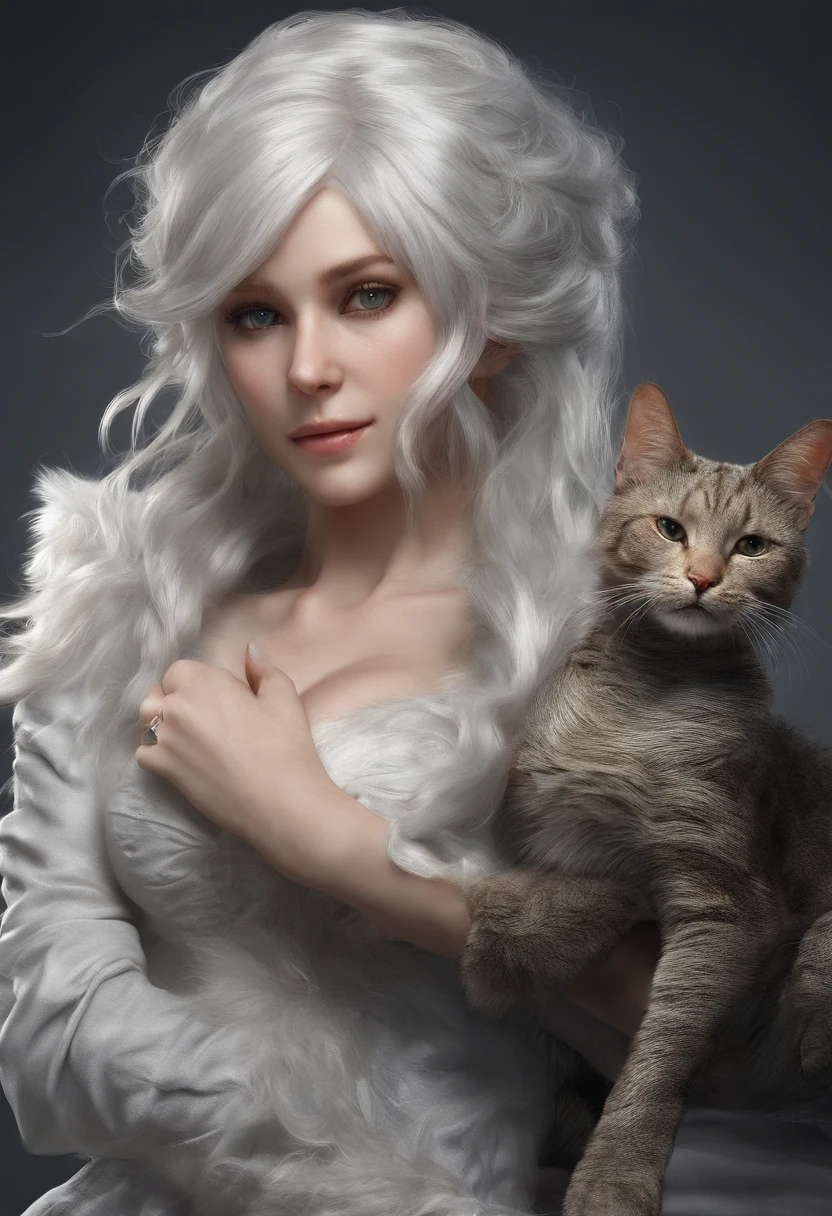 Cat and Dragon White Hair