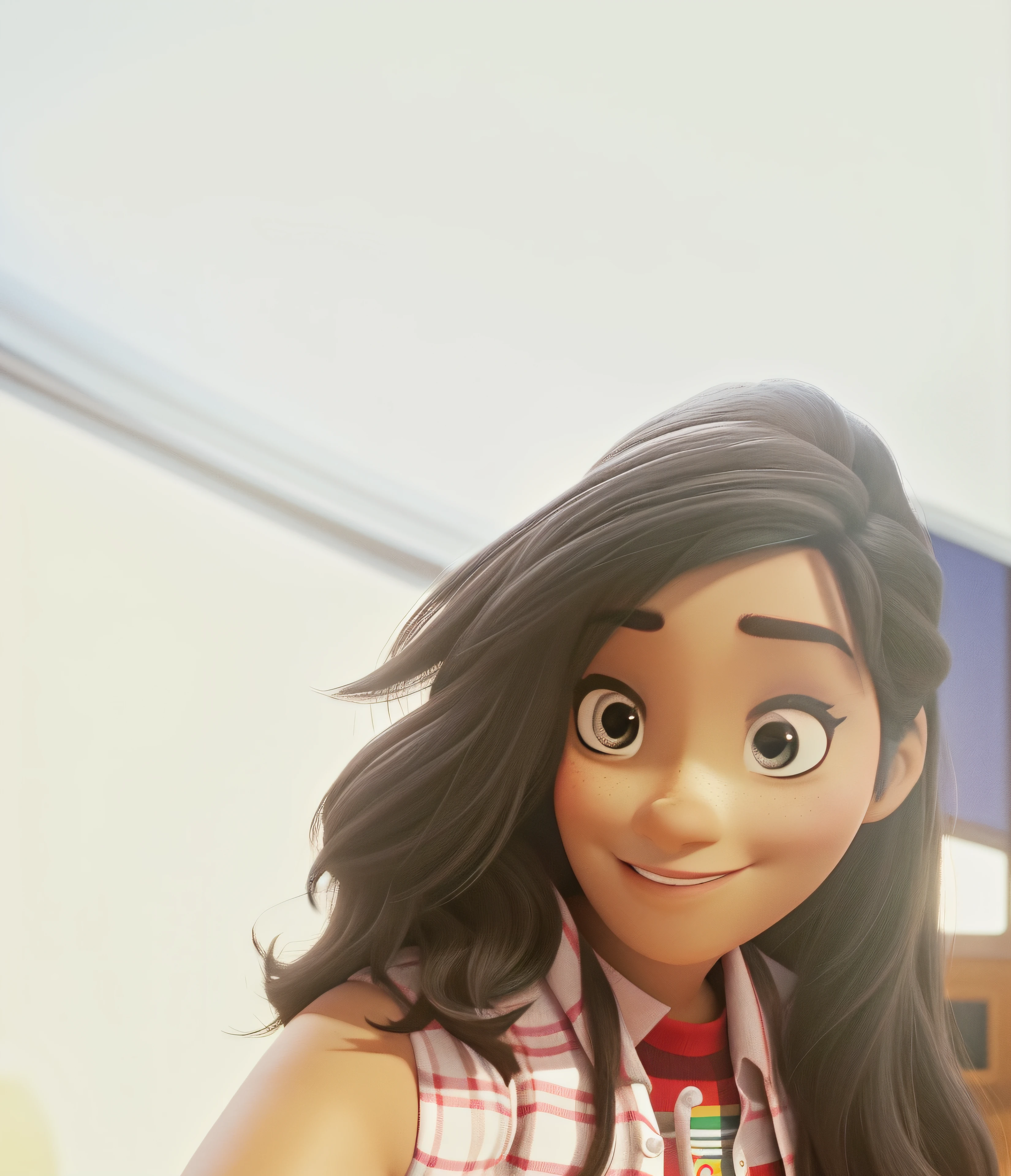 Estilo Pixar, alta qualidade,pele mulata