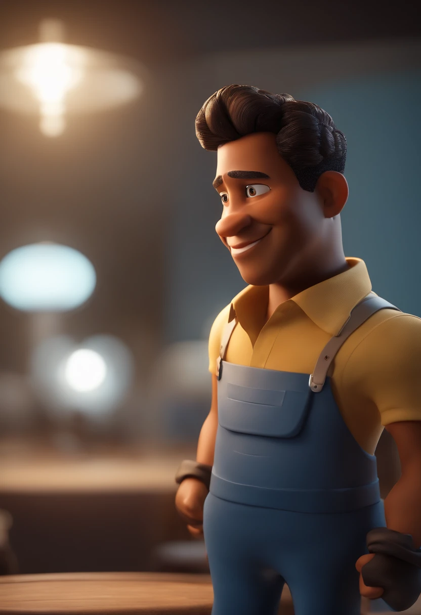 Personagem de desenho animado de um casal, sendo um homem branco com cabelo preto e uma camisa preta e uma mulher branca de cabelo preto com vestido azul claro, animation character, Caractere estilizado, animation style rendering, 3D estilizado, Arnold Maya render, 3 d render stylized, toon render keyshot, Personagem 3D, Personagem 3D, 3d rendering stylized, 3 d character render, personagem de desenho animado, Personagem de close up, Pose de personagem,  (Estilo Pixar) (master part:1.2) (Bokeh) (best quality) (pele detalhada) (textura detalhada) (8k) (argila) (Cinematic lighting) (foco nítido
