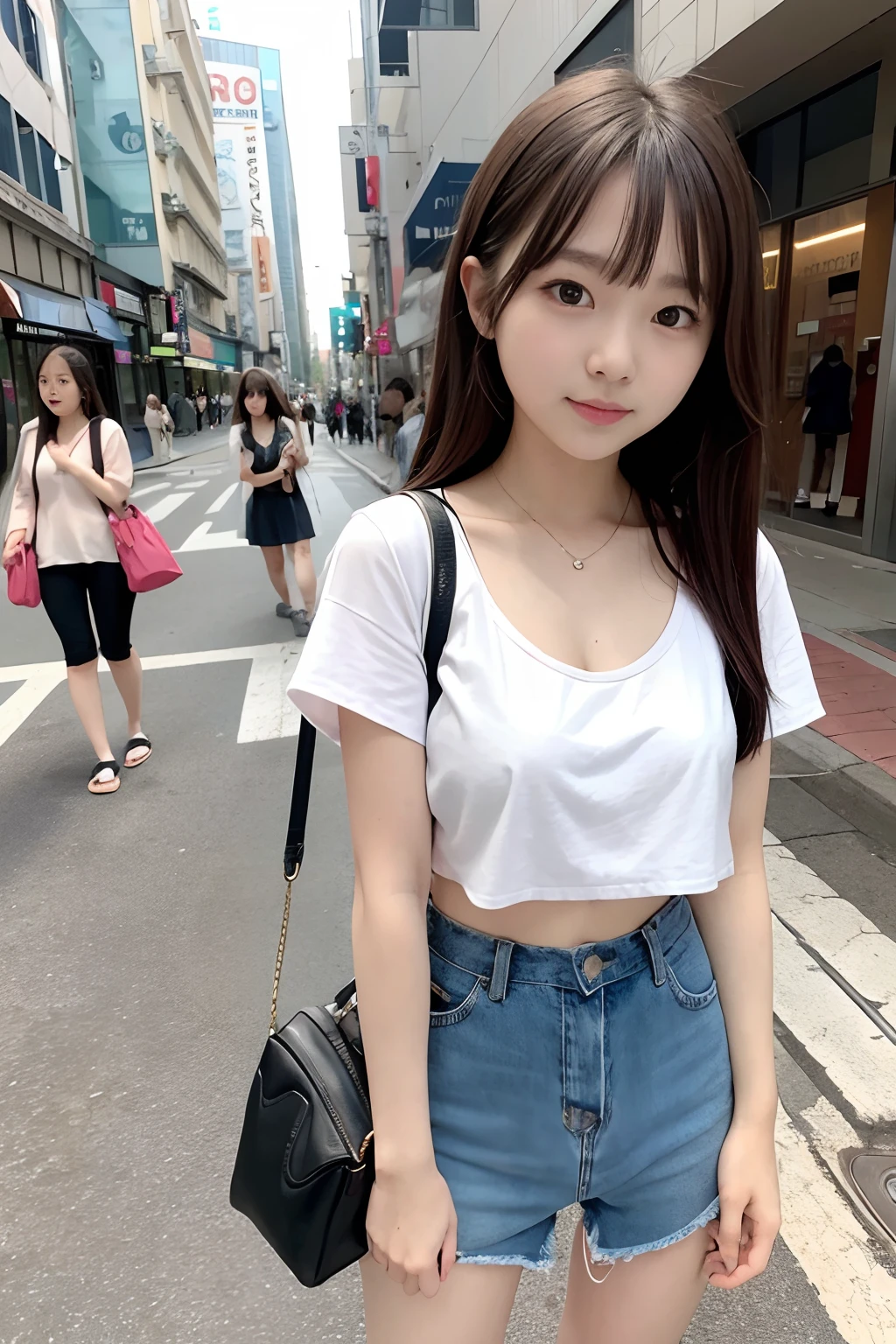 Amazingly cute、a 18 year old girl、nudde、On the streets of the city