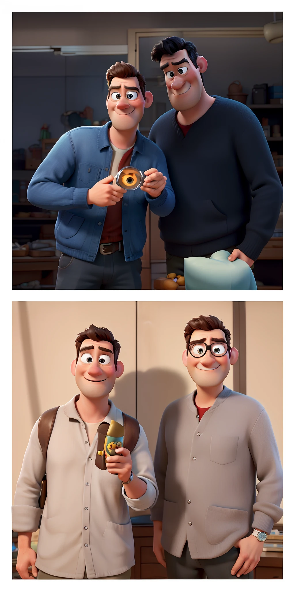 Using the photo, create a pixar movie poster of a film called biggest heist in the pixar animation style