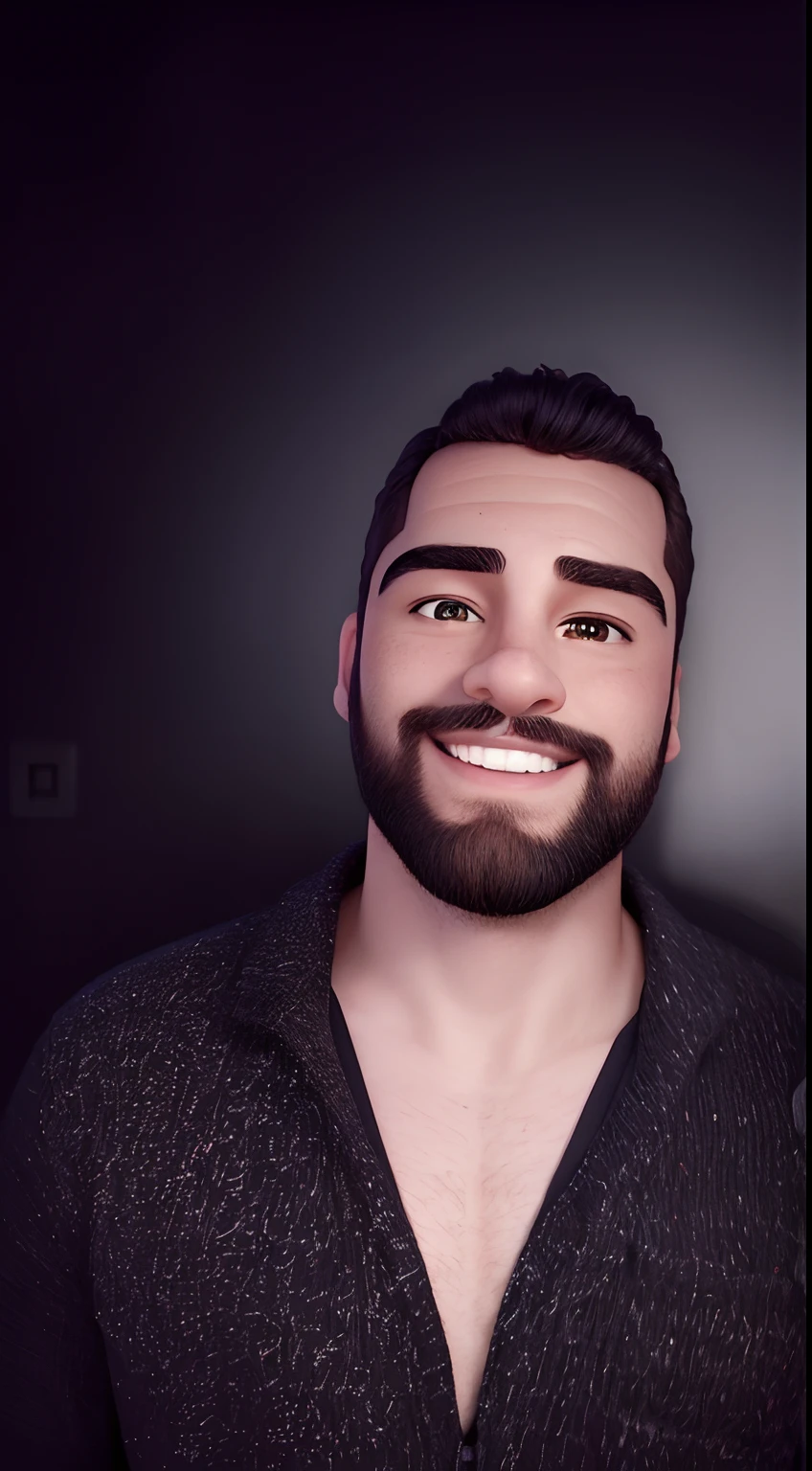 Homem com barba e sorriso no rosto, retrato de alta qualidade, na frente de um fundo preto, foto de perfil headshot, Retrato tirado 8 K, Retrato de Danny Gonzalez, bonito e sorridente, caio santos, Macho sorridente, cinematic headshot portrait, retrato headshot, homem muito atraente com barba, foto retrato suave 8 k, no fundo preto