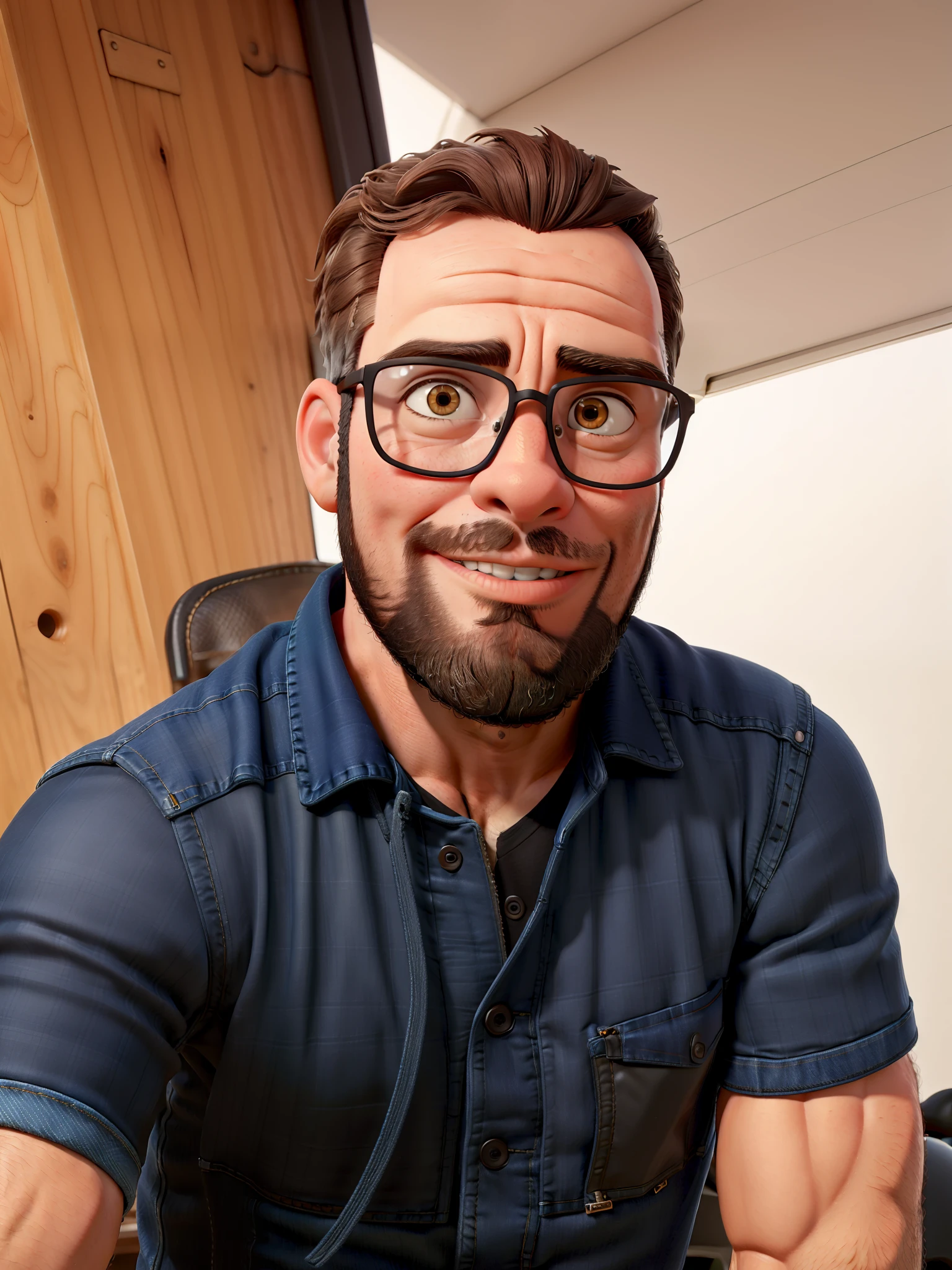 master part, best quality, um velho com barba branca e longos cabelos castanhos, vestindo uma jaqueta de couro e jeans preto, ao lado de sua motocicleta