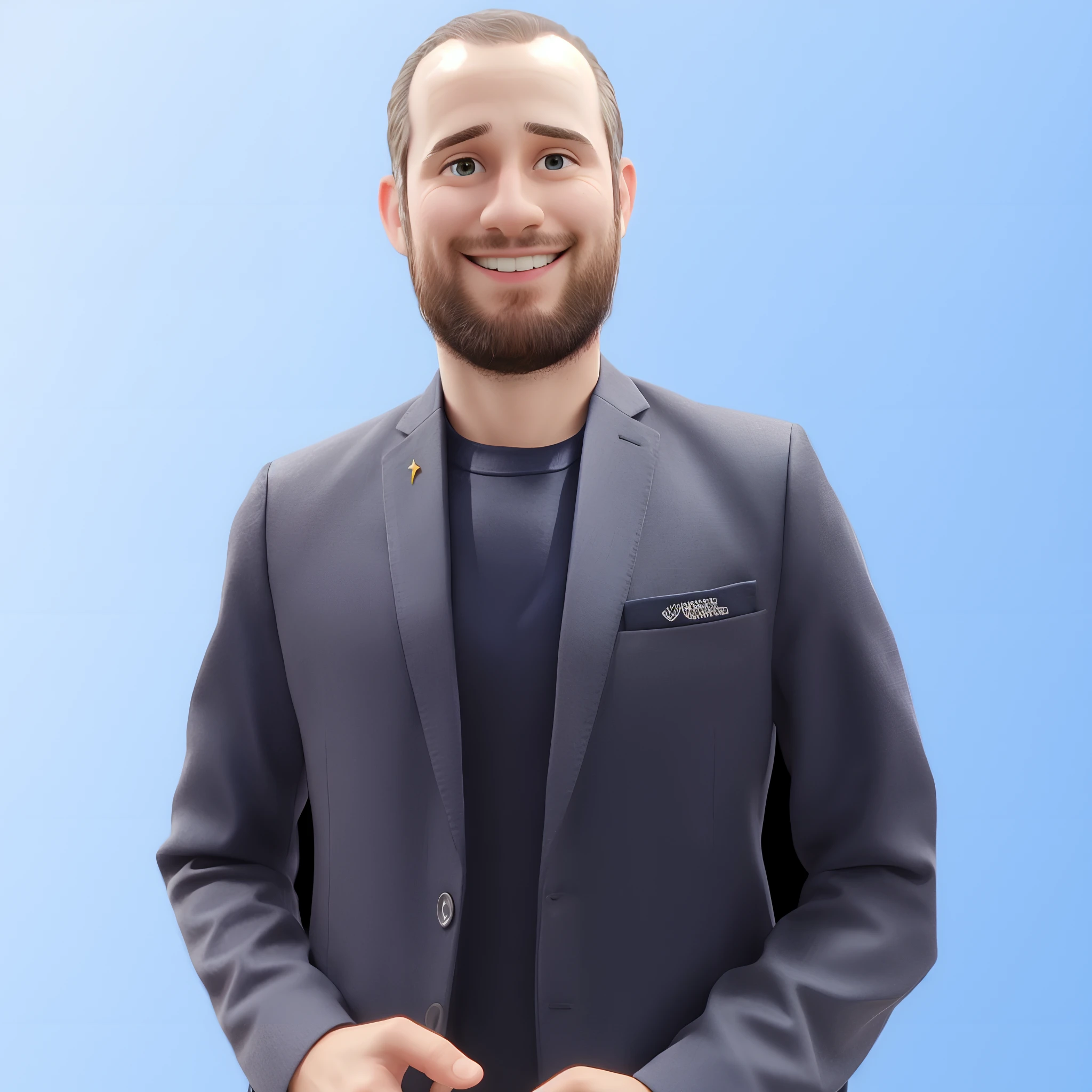 Smiling man in a suit and tie standing against a blue background, Zachary Corzine, imagem profissional, foto de perfil profissional, foto de perfil profissional, Mateus Stewart, Paulo Pepera, david rios ferreira, Alex Flores, imagem do avatar, Foto profissional detalhada, com um fundo azul, Romain Jouandeau, Brad, fundo transparente, Foto de corpo inteiro de Steve, amazing professional picture