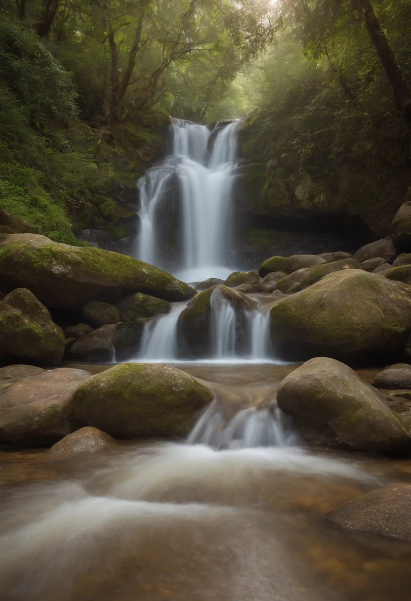 Paisagem, natureza, rio corrente, arvores, nuvens