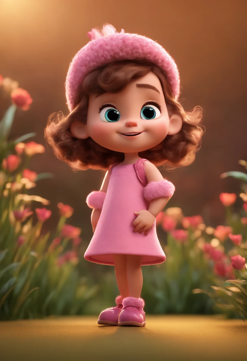 Cartoon character of a 5 haired girl in pink dress Animation character, Caractere estilizado, animation style rendering, 3D estilizado, Arnold Maya render, 3 d render stylized, toon render keyshot, Personagem 3D, Personagem 3D, 3d rendering stylized, 3 d character render, personagem de desenho animado, Personagem de close up, Pose de personagem, (Estilo Pixar) (master part:1.2) (Bokeh) (best quality) (pele detalhada) (textura detalhada) (8k) (argila) (Cinematic lighting) (foco nítido