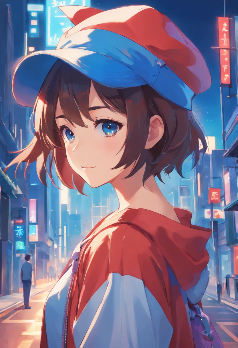 Lembrar,Red and blue harlequin hat, cabelos castanhos curtos,corpo sexy,jovem, sem roupa, sentado, anime, Espalhe a perna, mostrando-lhe
