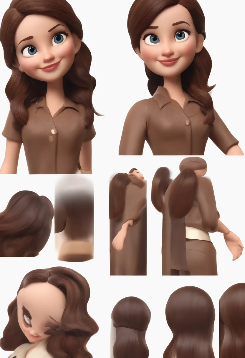 personagem dos desenhos animados homem branco com olhos castanhos, Medium black hair with brown eyed white woman, Brown long wavy hair animation character, Caractere estilizado, animation style rendering, 3D estilizado, Arnold Maya render, 3 d render stylized, toon render keyshot, Personagem 3D, Personagem 3D, 3d rendering stylized, 3 d character render, personagem de desenho animado, Personagem de close up, Pose de personagem, (Estilo Pixar) (master part:1.2) (Bokeh) (melhor qualidade) (pele detalhada) (textura detalhada) (8k) (argila) (Cinematic lighting) (foco nítido