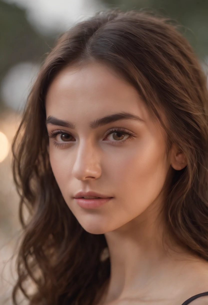 (best quality, highres, masterpiece:1.2), portraits, youthful, Mexican beauty, natural beauty, no makeup, brown hair, social media influencer, good lighting, clear complexion, braless