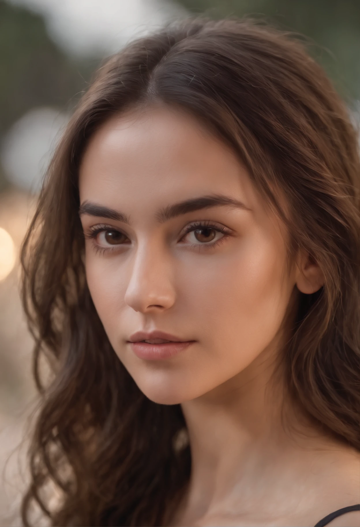 (best quality, highres, masterpiece:1.2), portraits, youthful, Mexican beauty, natural beauty, no makeup, brown hair, social media influencer, good lighting, clear complexion, braless
