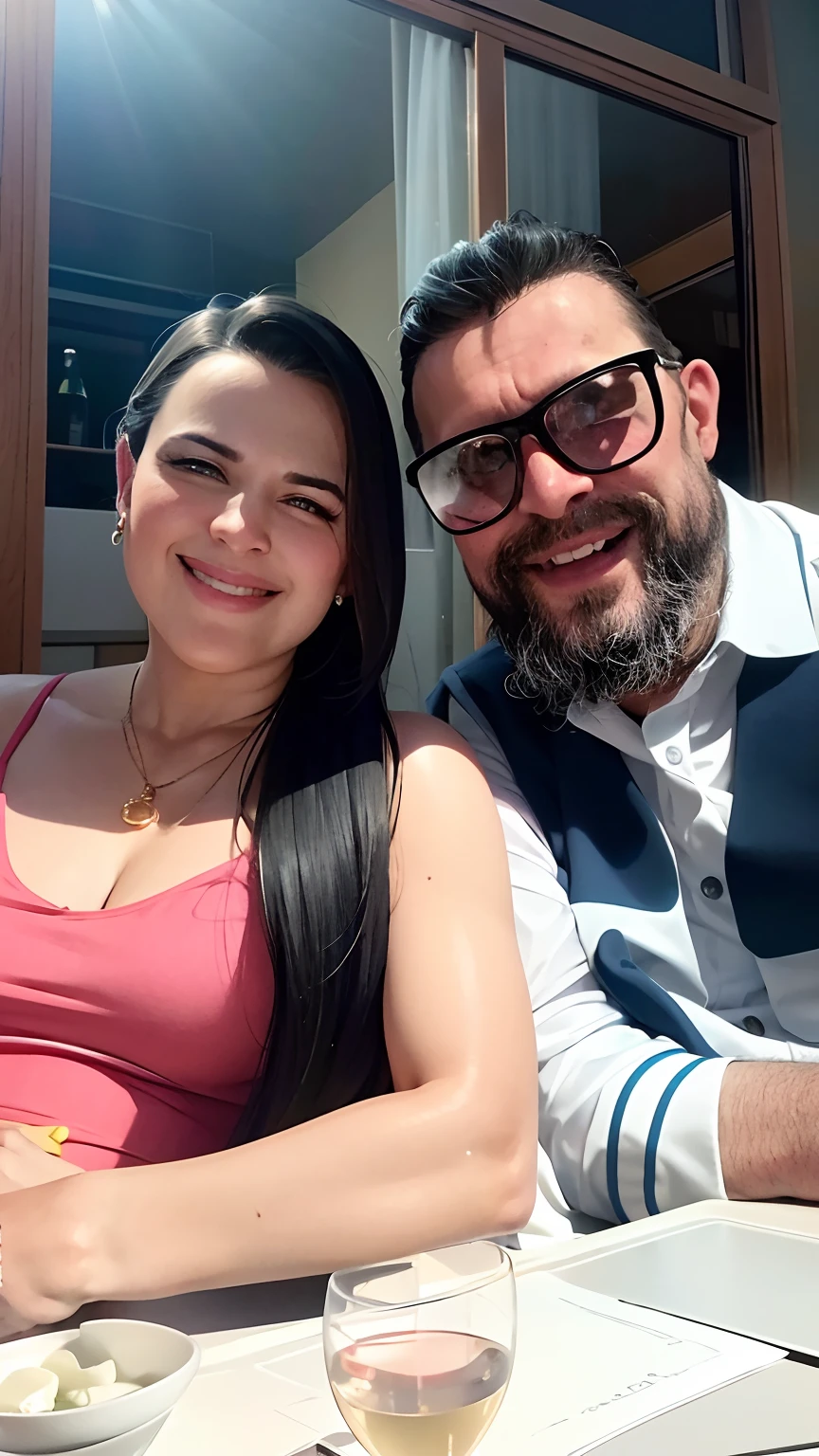 They are sitting at a table with a glass of wine, Mulher de 30 anos de Cuba, imagem de perfil, Casal feliz, Karla Ortiz, Directed by: Nandor Soldier, Postagem 4k, 4 k post, Fotografia tirada em 2 0 2 0, casal sorridente, momma and papa, Marischa Becker, par, Lovely couple