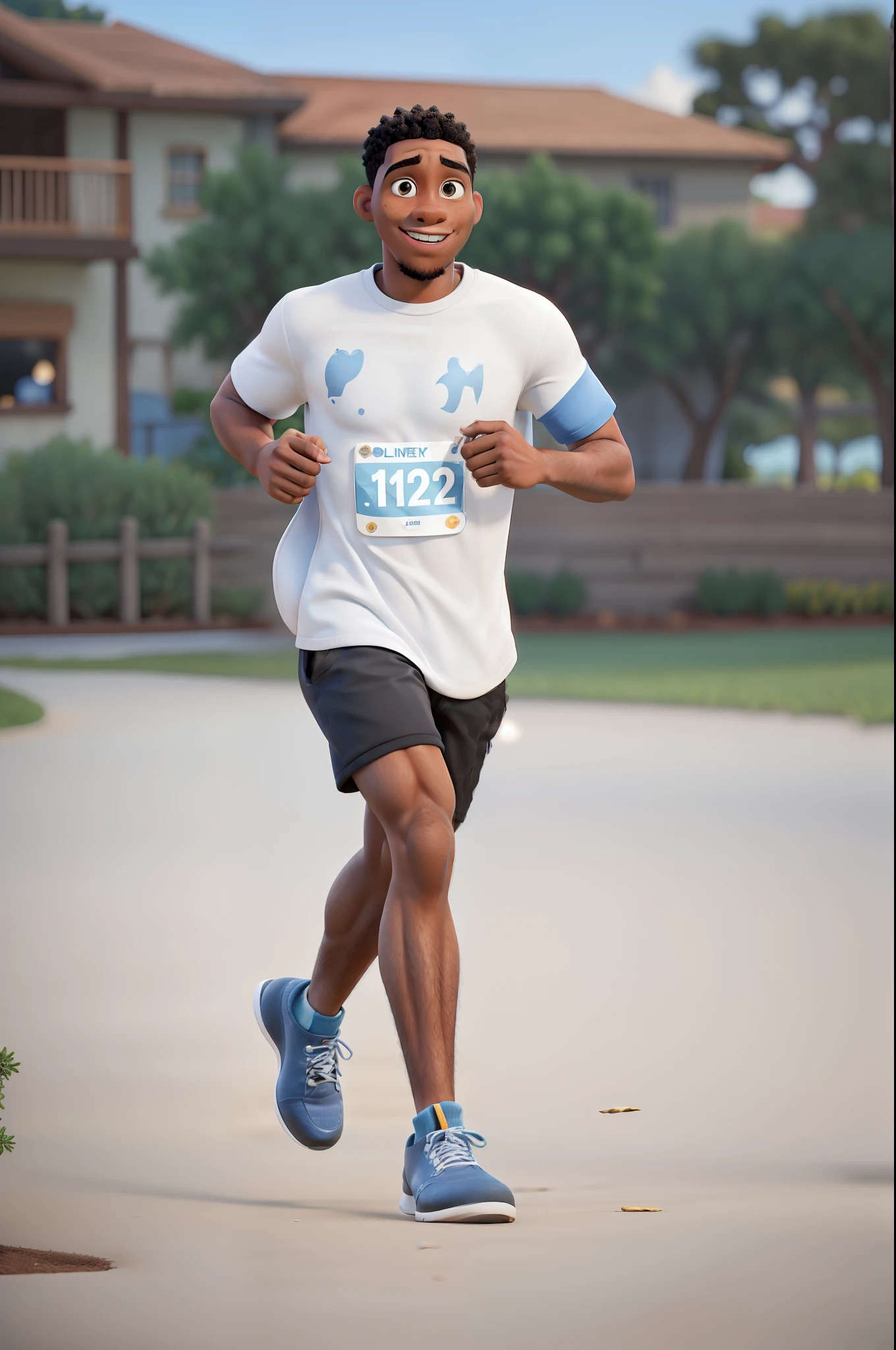 22-Year-Old Black Man Running Pretty Confidently Disney Pixar Style