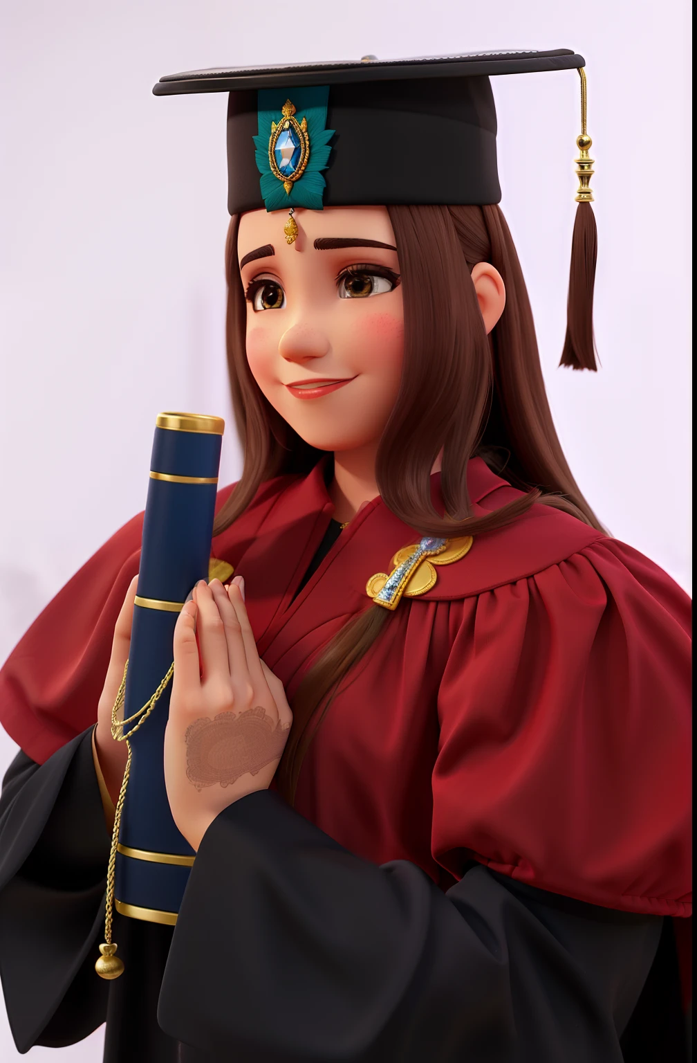 Menina em foto de formatura