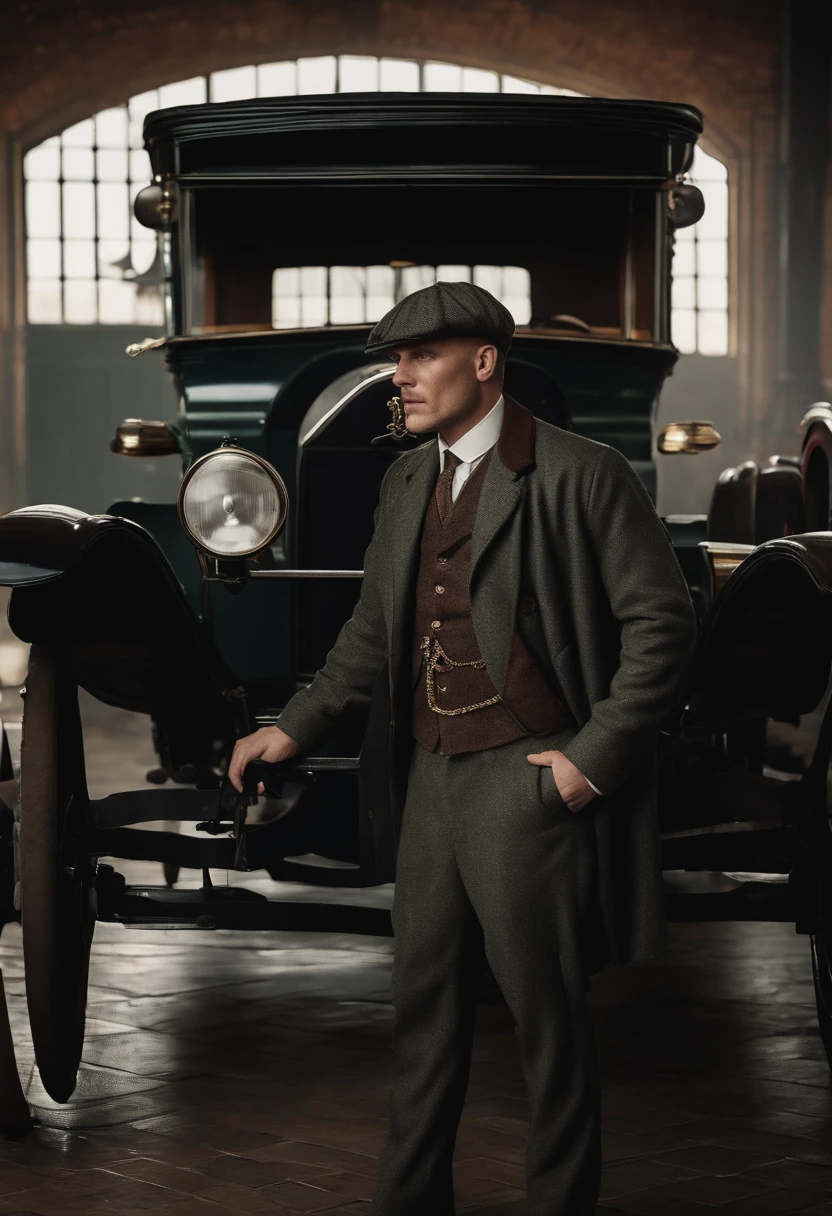 Ultra realista estilo de publicidade peaky blinders personagem do carro
