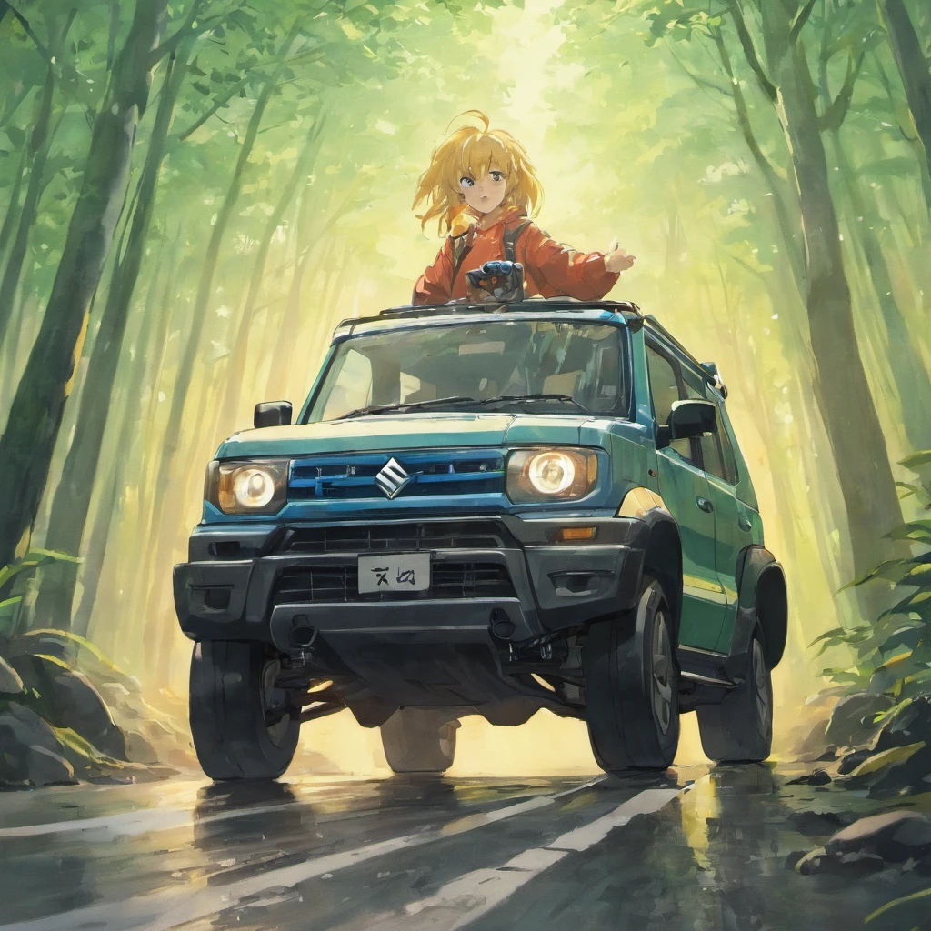 Suzuki Jimny Driving on mountain roads I'm doing my best under the rain