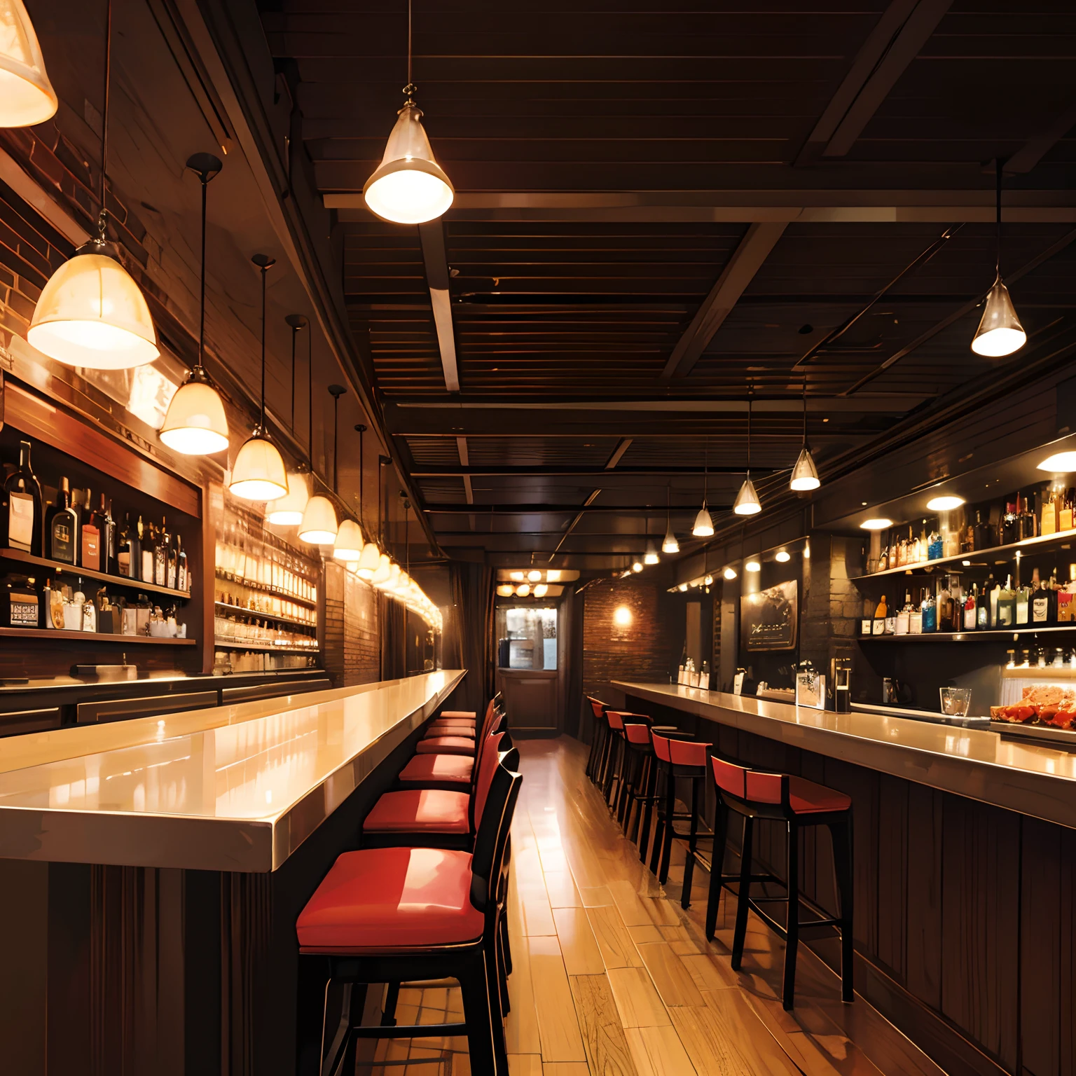 New York bar, midnight