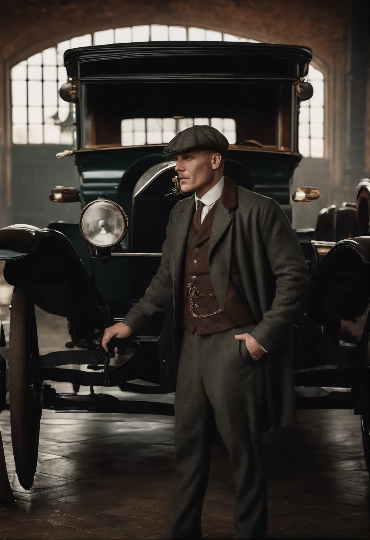 Ultra realista estilo de publicidade peaky blinders personagem do carro