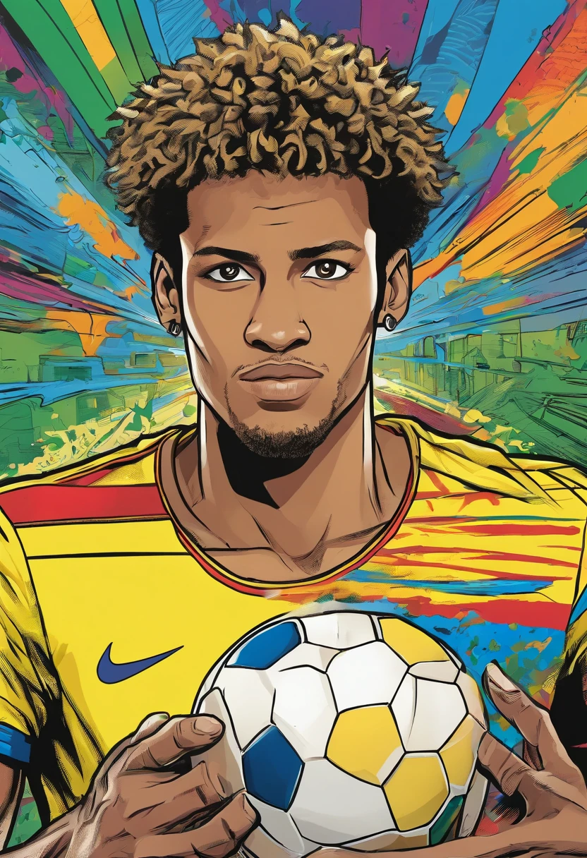 Neymar ganhando a copa do mundo pelo Brasil