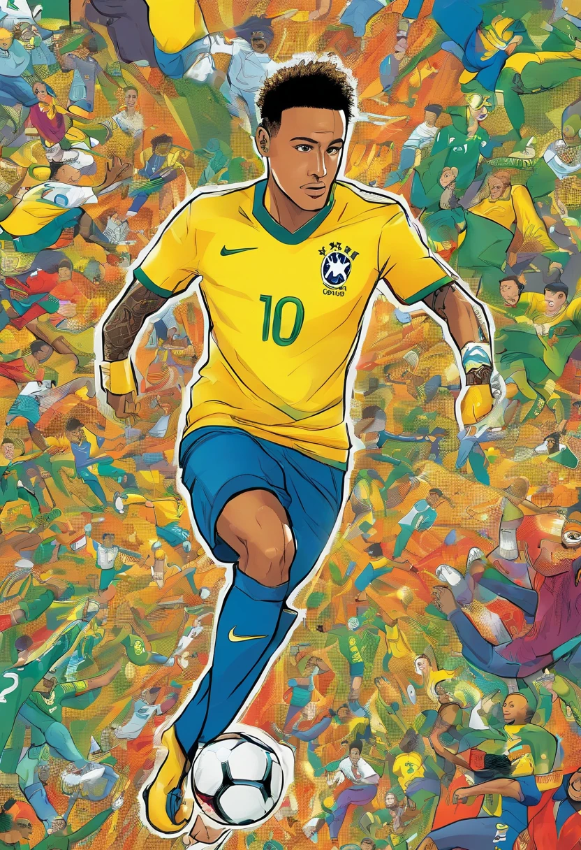 Neymar ganhando a copa do mundo pelo Brasil