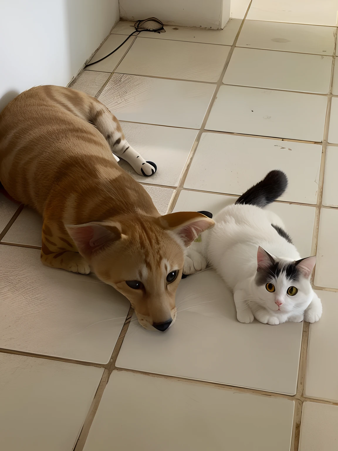 Pixar Style Cat and Dog Baby Cats、Grande、morango、Beira-mar