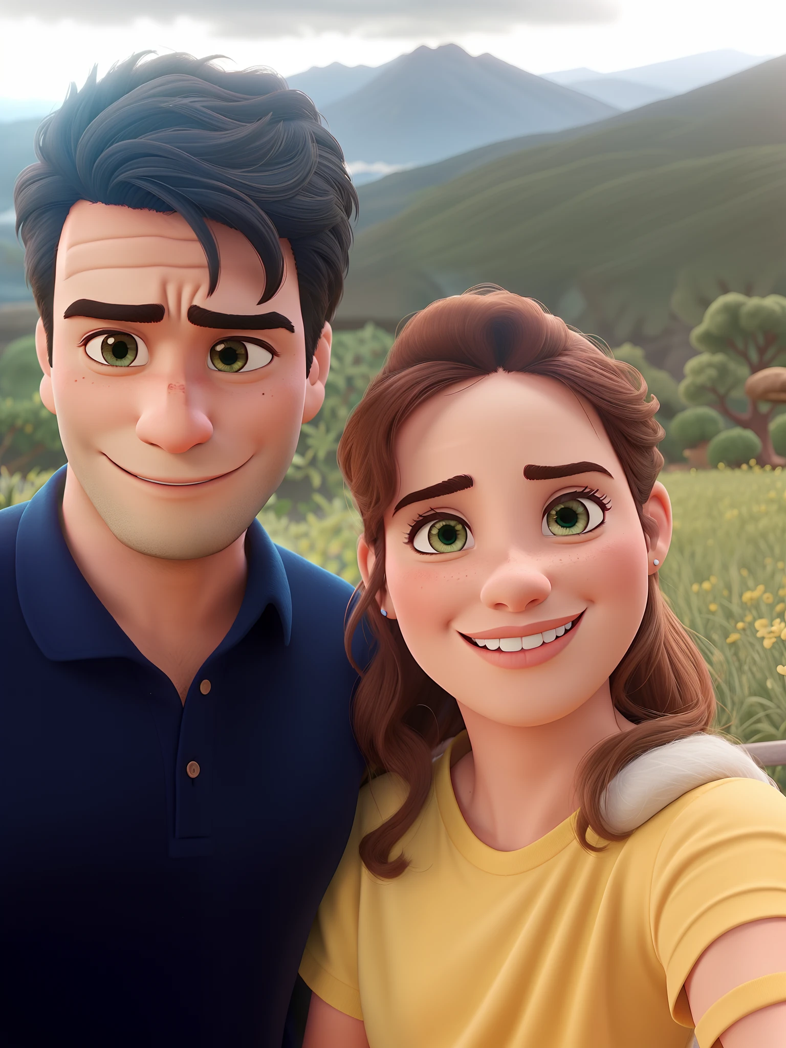 romantic couple, igual aos filmes Disney Pixar