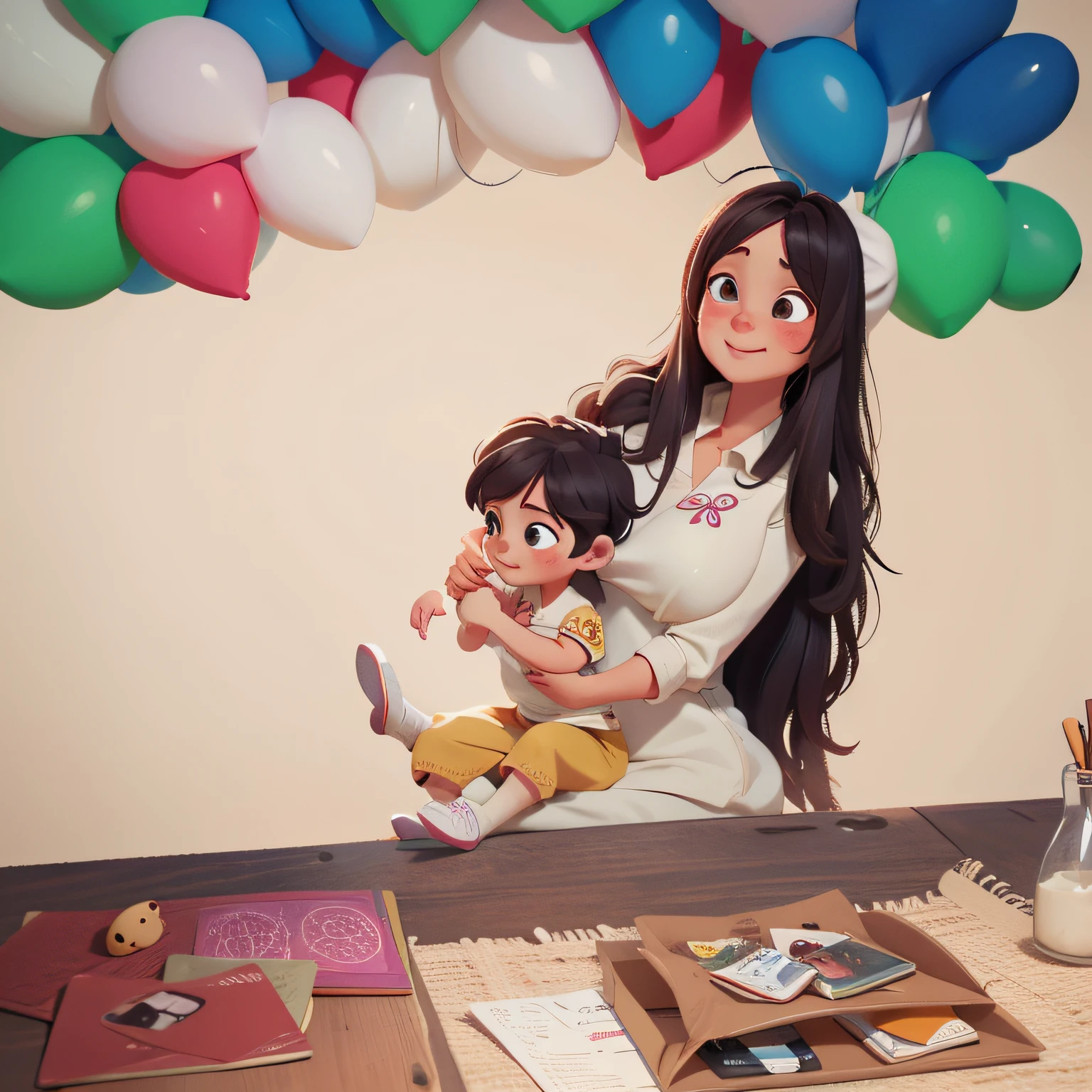 Child and mother, Hug love