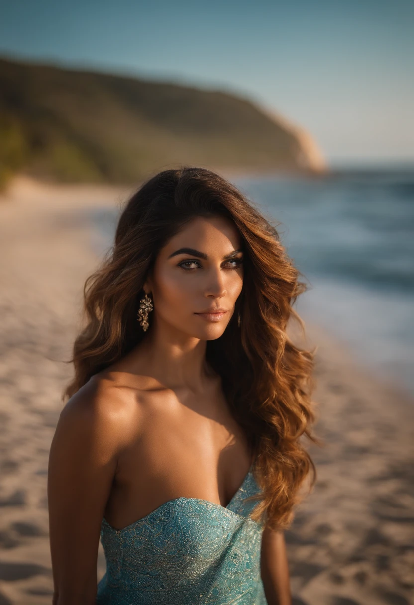 Foto hiper-realista e detalhada de Anitta completamente nua, corpo inteiro, em cima de uma laje e sorrindo, olhar sensual, NSFW