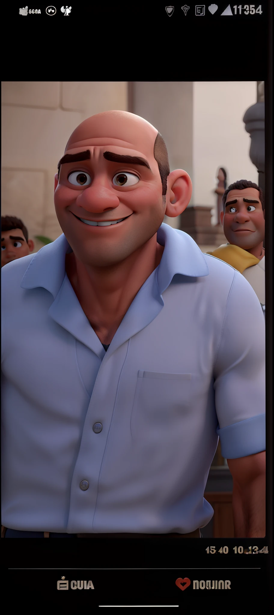Um senhor, careca, Branco, estilo Disney pixar, alta qualidade, melhor qualidade