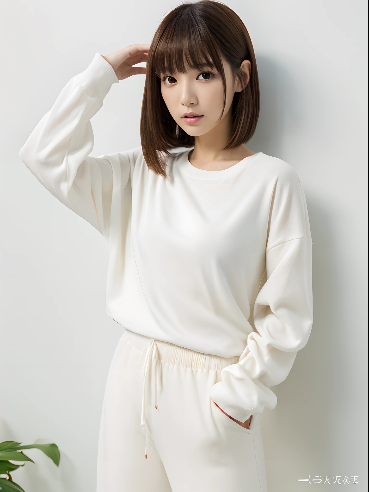 (((full bodyesbian)))、((A loose white sweatshirt))、((1a person))、Standing、sunlight、Close to the subject、(((Cute apartment room for girls)))、(((ssmile)))、(((Thighs are exposed)))、((Extraordinary Beauty))、((kawaii pose))、Photorealsitic、Beautiful detailed eyes、Hyper-Realism、highcontrast、Ultra HD、realistic skin textures、Top image quality、top-quality、超A high resolution、Fine details、Very meticulously