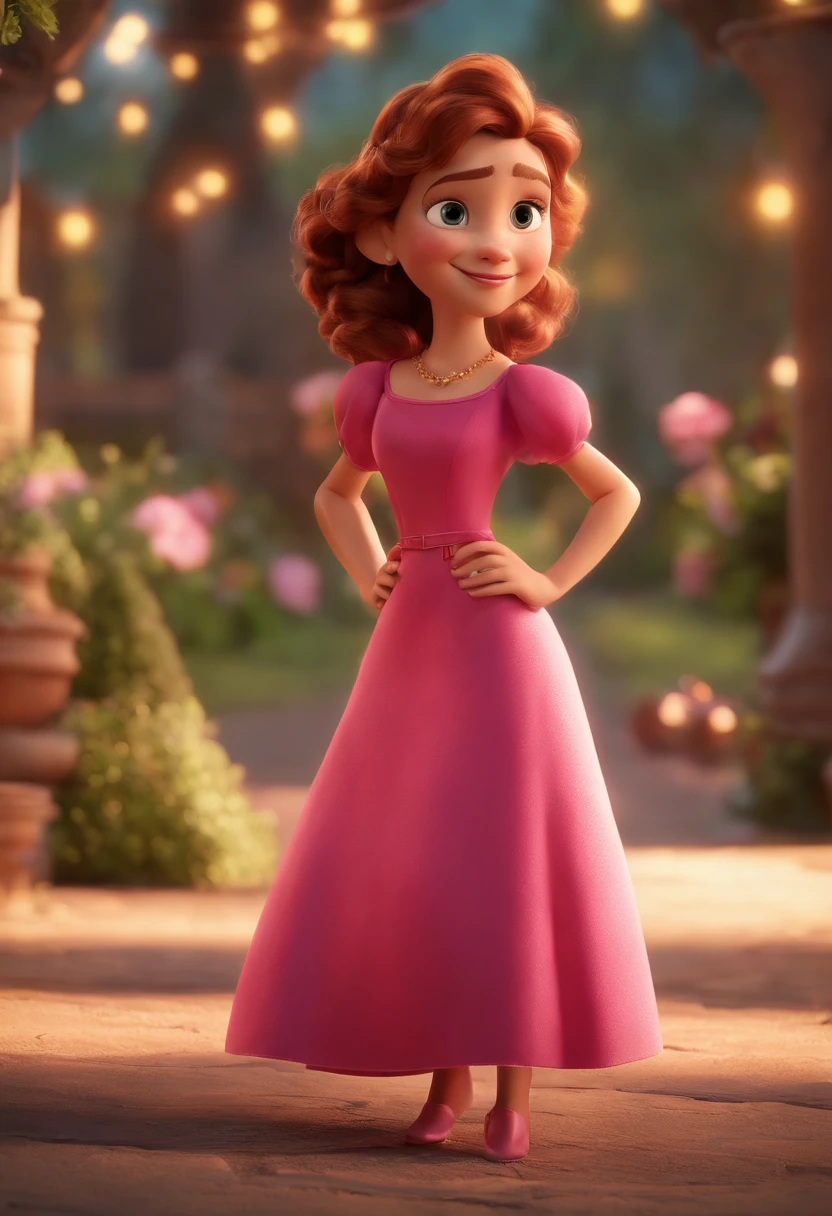 personagem dos desenhos animado de uma cabelos logo enrolado de vestido rosa , animation character, Caractere estilizado, animation style rendering, 3D estilizado, Arnold Maya render, 3 d render stylized, toon render keyshot, Personagem 3D, Personagem 3D, 3d rendering stylized, 3 d character render, personagem de desenho animado, Personagem de close up, Pose de personagem, (Estilo Pixar) (master part:1.2) (Bokeh) (best quality) (pele detalhada) (textura detalhada) (8k) (argila) (Cinematic lighting) (foco nítido