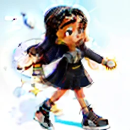 imagem de alta qualidade. uma mulher, branca, olhos castanhos, cabelo preto e liso na altura do ombro. In brown dress with black and white sneakers. Holding a rosary in her hand and a beautiful smile on her face. Walking out of a Catholic church with the light illuminating it