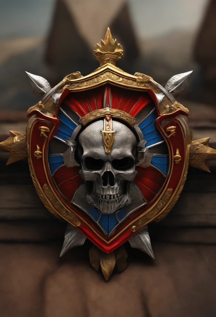 Escudo estilo de Esparta de guerra, bem detalhado em 3d