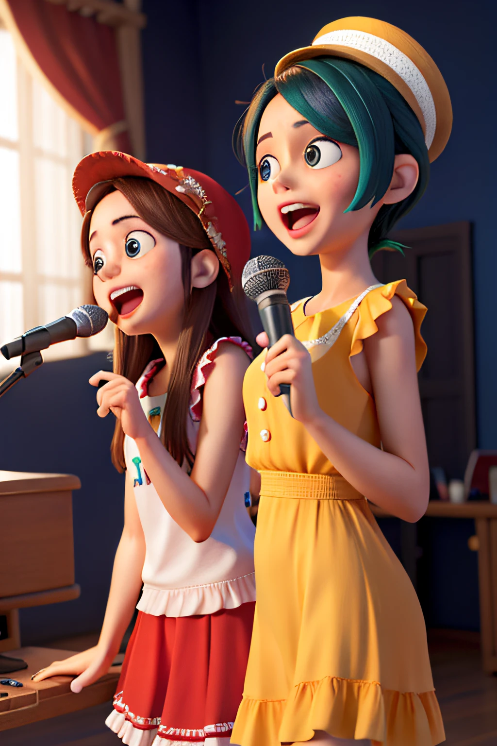 crie duas pessoas cantando