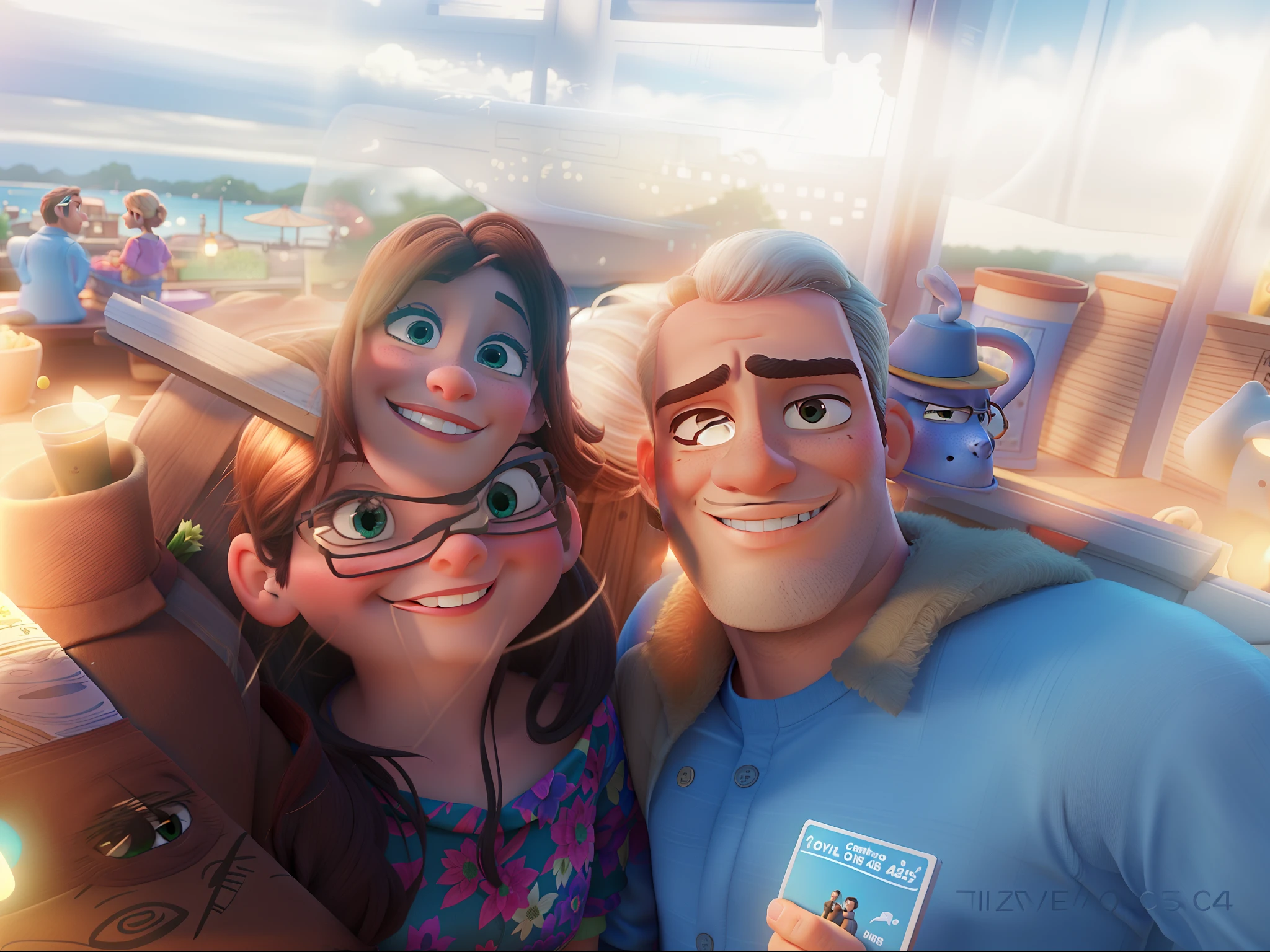 romantic couple, igual aos filmes Disney Pixar