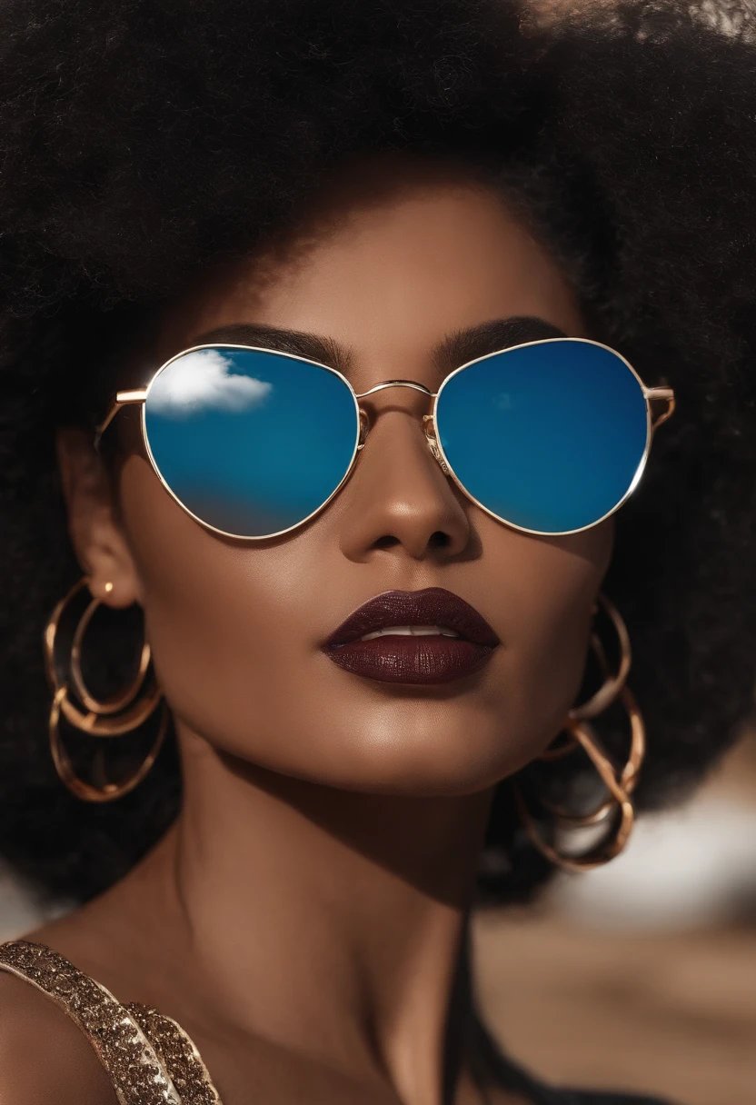cabelos pretos, glasses, brincos de pino, vindima, Feminino, 8k, master part, best quality, excelente detalhe) , (high saturation, Melhores Sombras, Melhor Luz, clareamento extremamente delicado) Estilo escuro