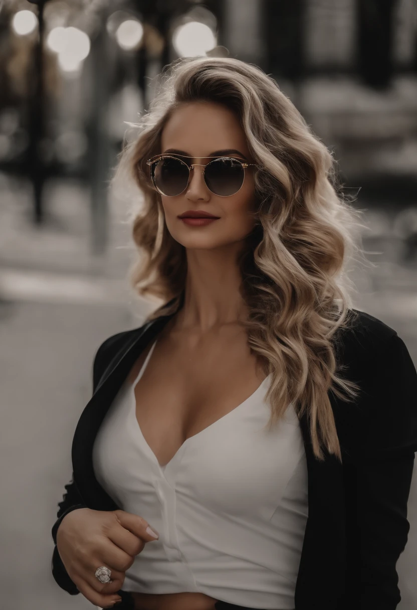 cabelos pretos, glasses, brincos de pino, vindima, Feminino, 8k, master part, best quality, excelente detalhe) , (high saturation, Melhores Sombras, Melhor Luz, clareamento extremamente delicado) Estilo escuro