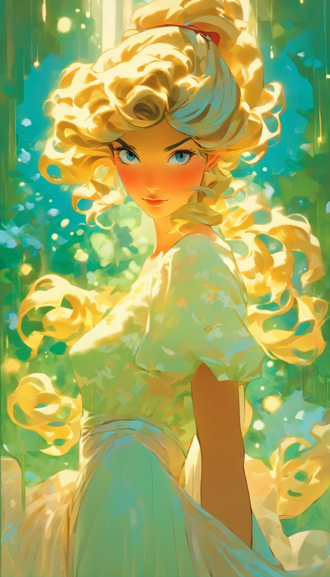 Arte hiperrealista de personagens femininas por David Hockney e Alphonse Mucha, arte de fantasia, Arte realista, dynamic lighting, art-station, volumeric lighting, Rostos altamente detalhados, 8 mil,Full HD, Concedido,, 1girl, No escuro, sombra profunda, discreto, Cowboy baleado, (Traje Oficial: 1.4), Cabelos compridos, cana, cabelo com luzes pretas